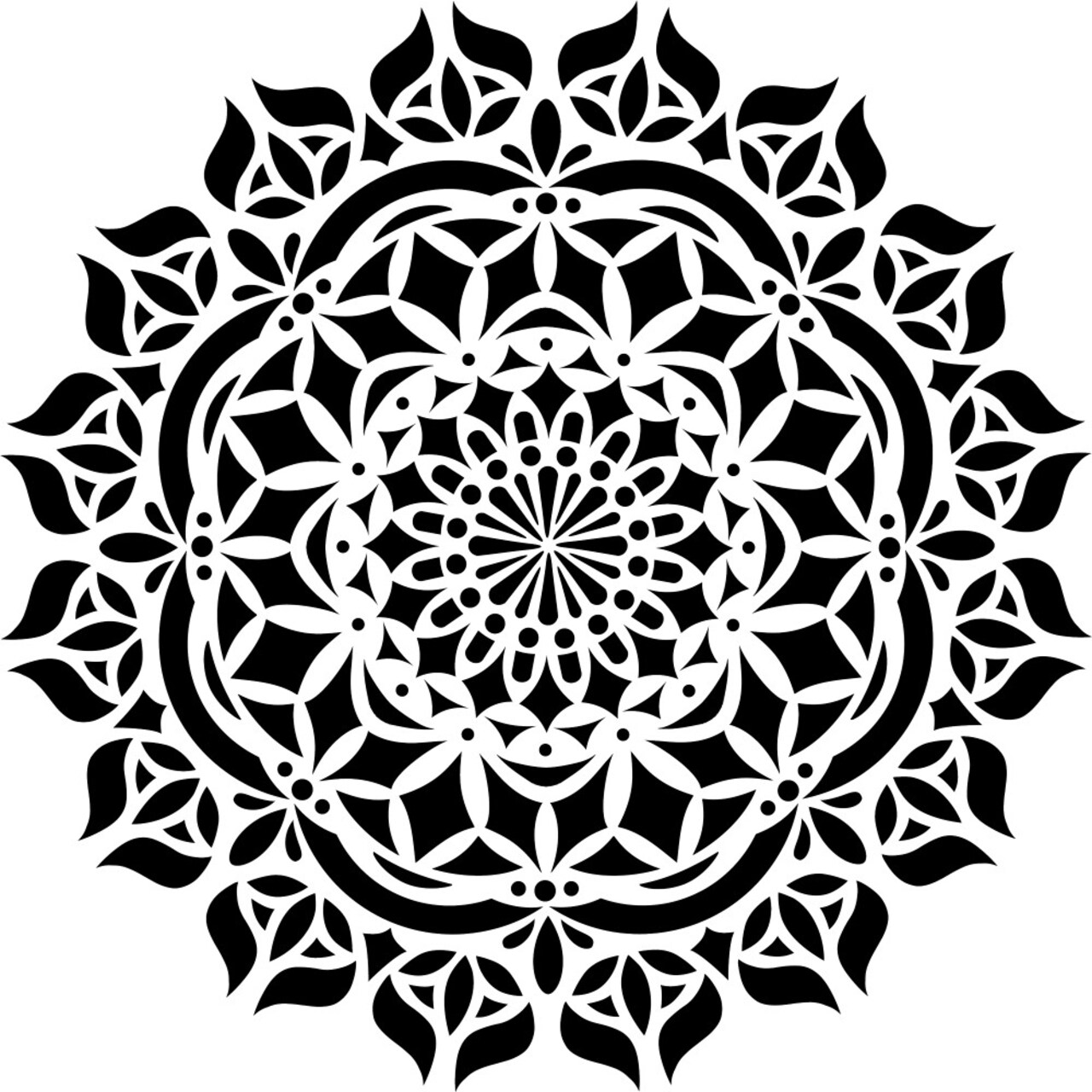 Asana Mandala Embossing 12 x 12 Stencil | FS025 by Designer Stencils |